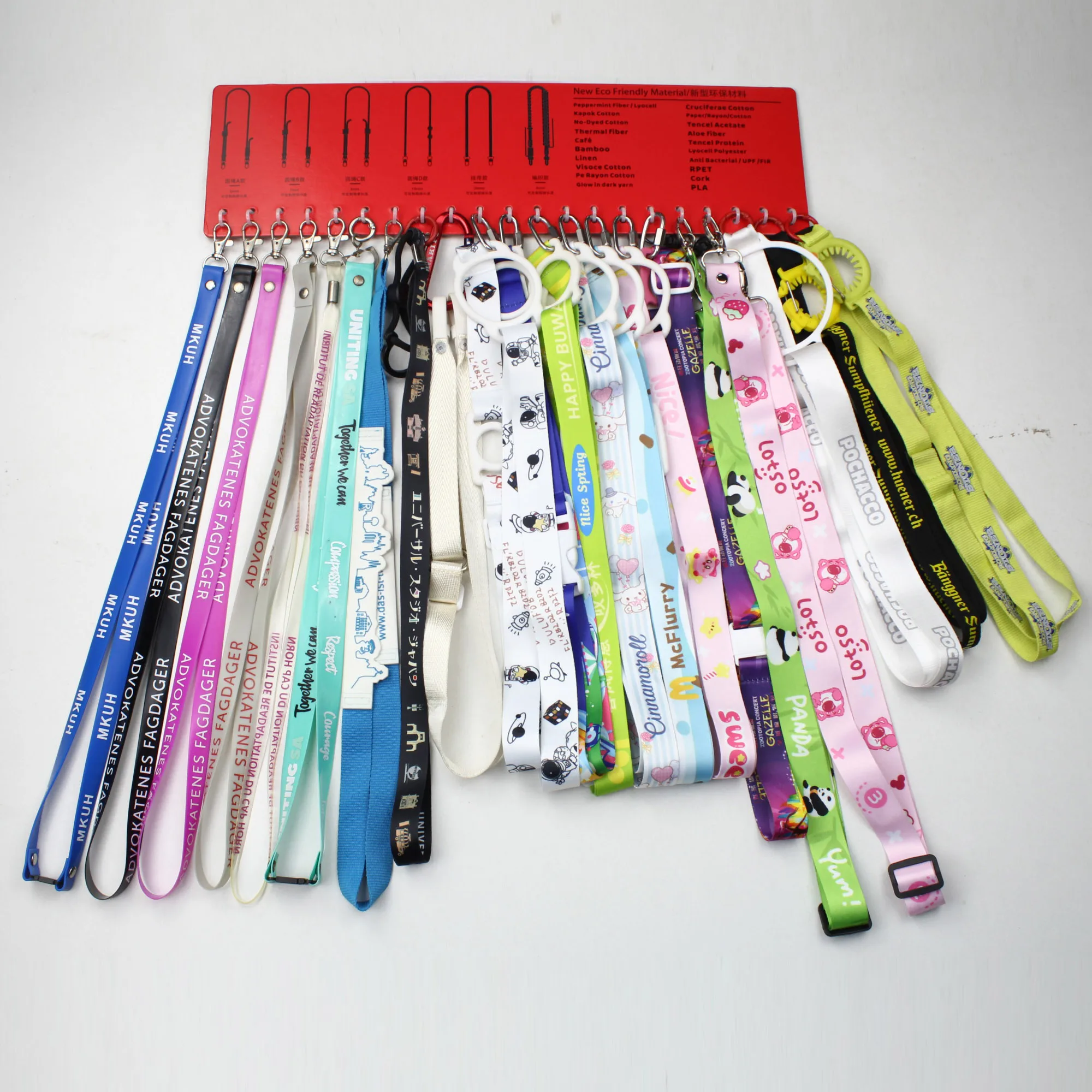 Wholesale ID Card Holder Lanyards, Creative 2.0cm Flashing Flat Fiber Straps Fashionable Gift for Events and Offices/