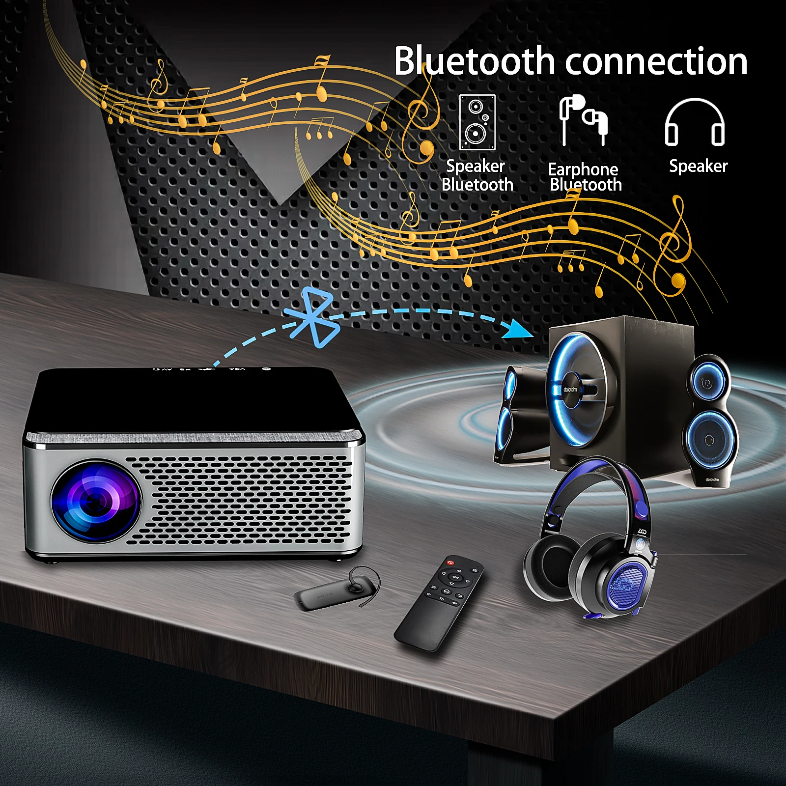 Best Selling Factory Direct Price Native 1080P 4K LCD LED Projectors WIFI Home Theater Cinema 500 ANSI Lumens Support 4K