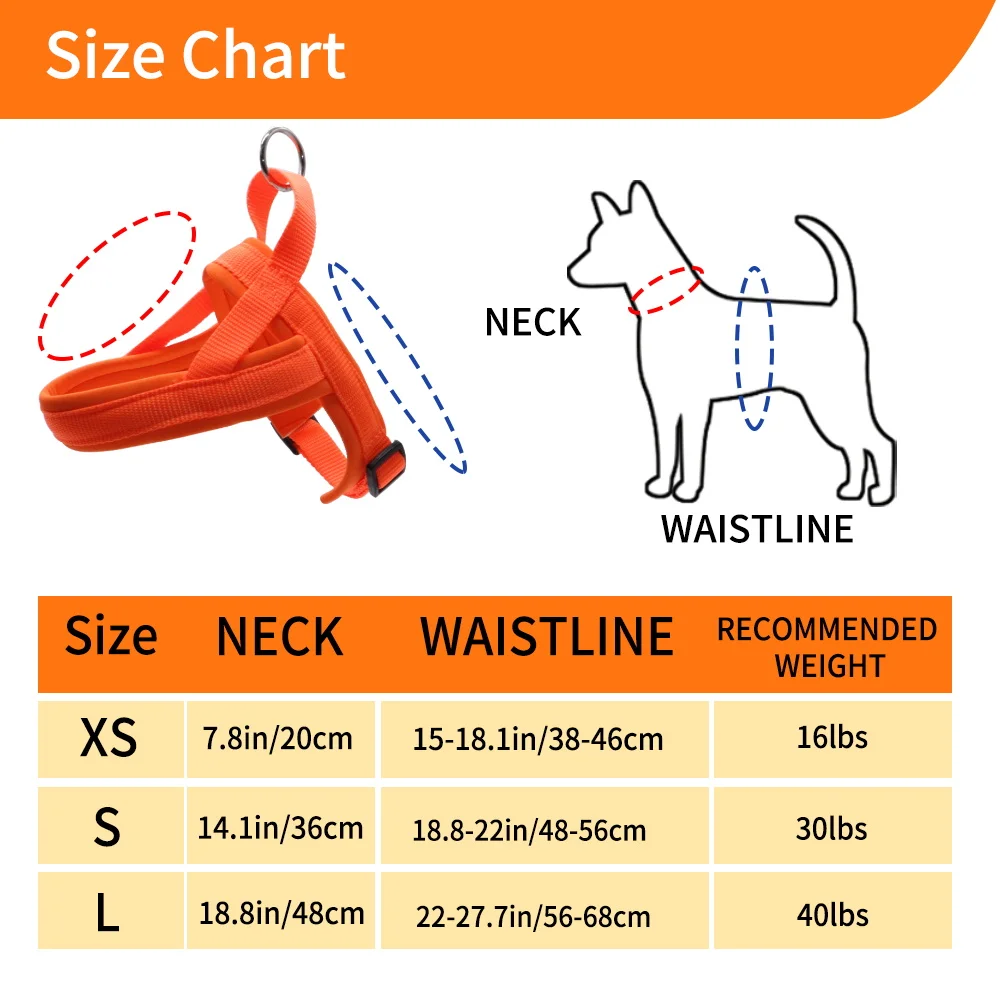 Belt Crown No Pull Simple Dog Harness set  Nylon Tactical Dog Vest Harness