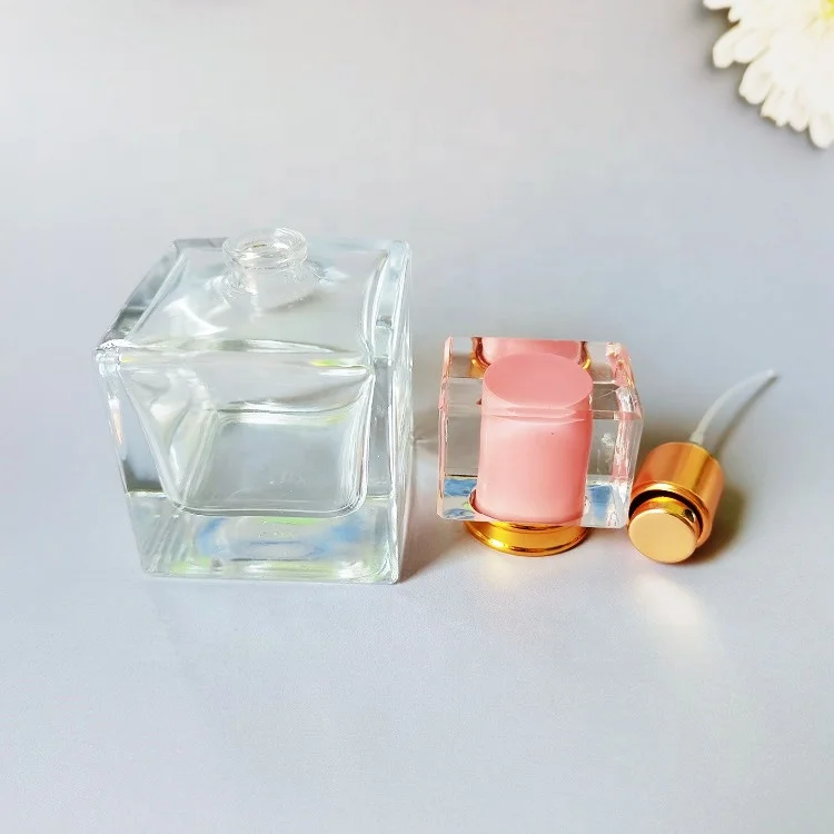 Luxury Square 100ml Perfume Glass Bottle Custom Logo Vintage Perfume Bottles Glass Pump Sprayer Glass Bottle