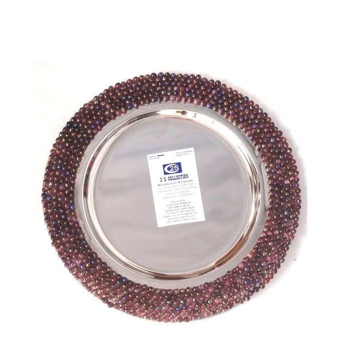 Hot Trending Best Quality Metal Stainless Steel Charger Plates With Customize Logo And Design Dish And Plates