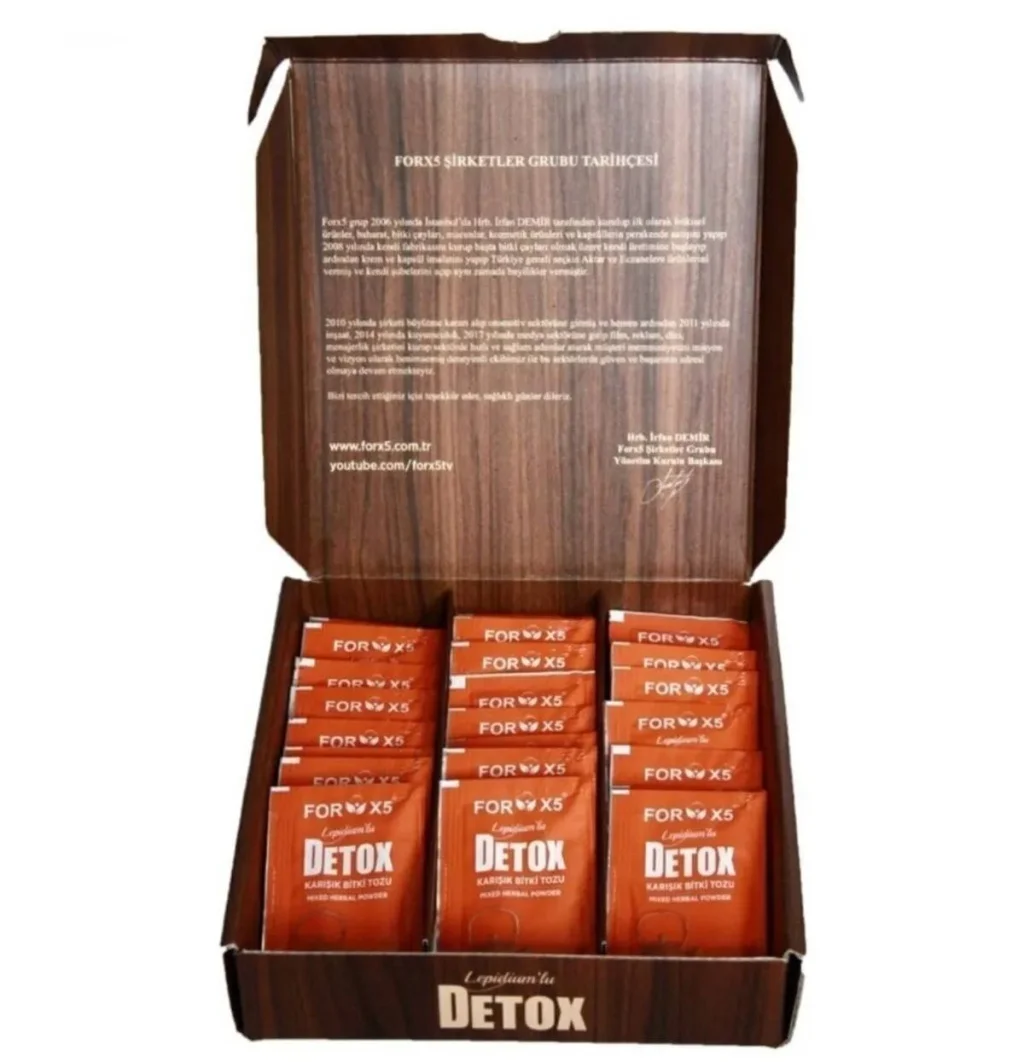 FORX5 DETOX MIXED HERBAL TEA WITH LEPIDIUM 30 Pcs Skinny Feature Fat Loss Slim Premium Herbal Powder