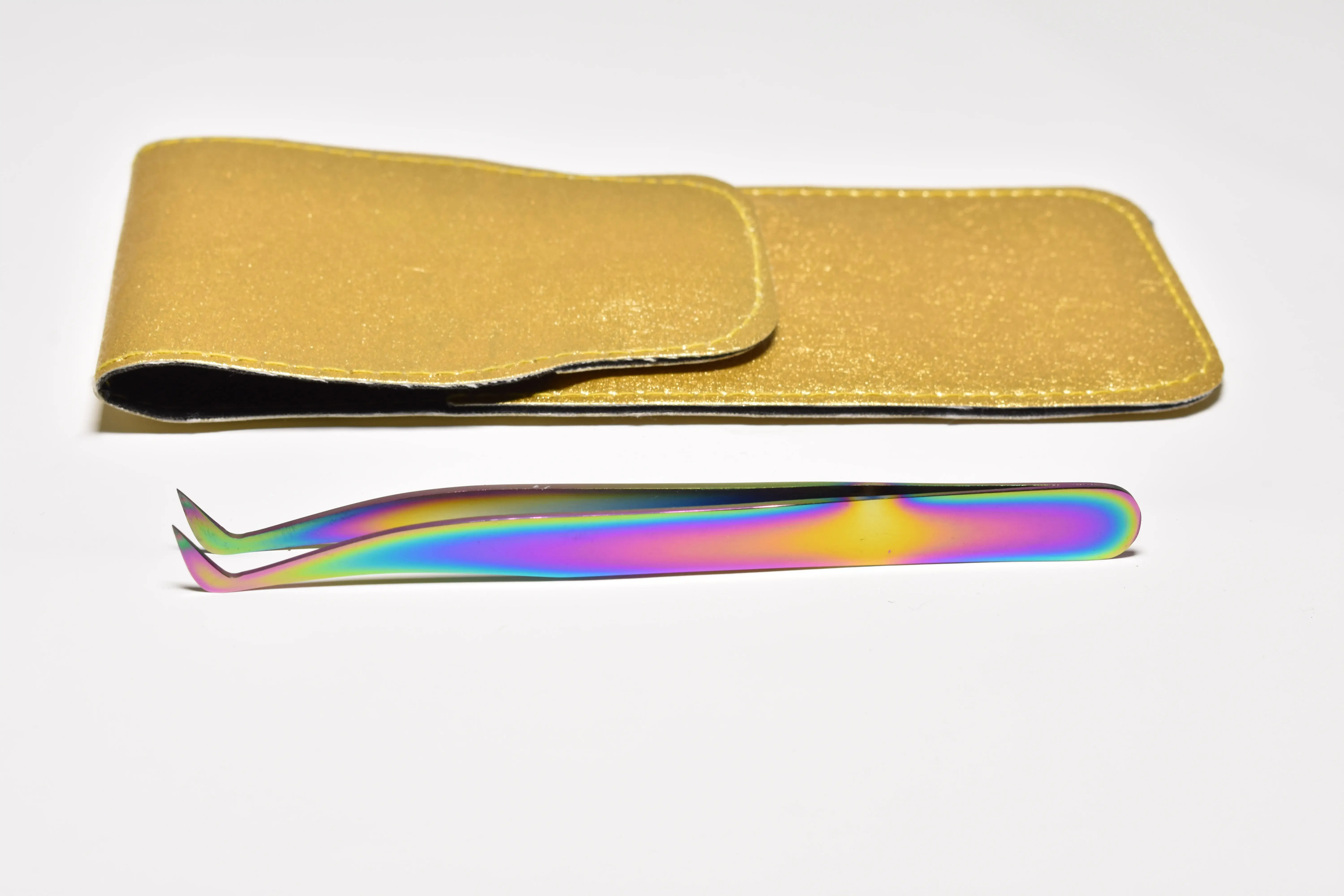 Eyelash Extension Tweezers With Holes in Handle Multi Color Plasma Finish