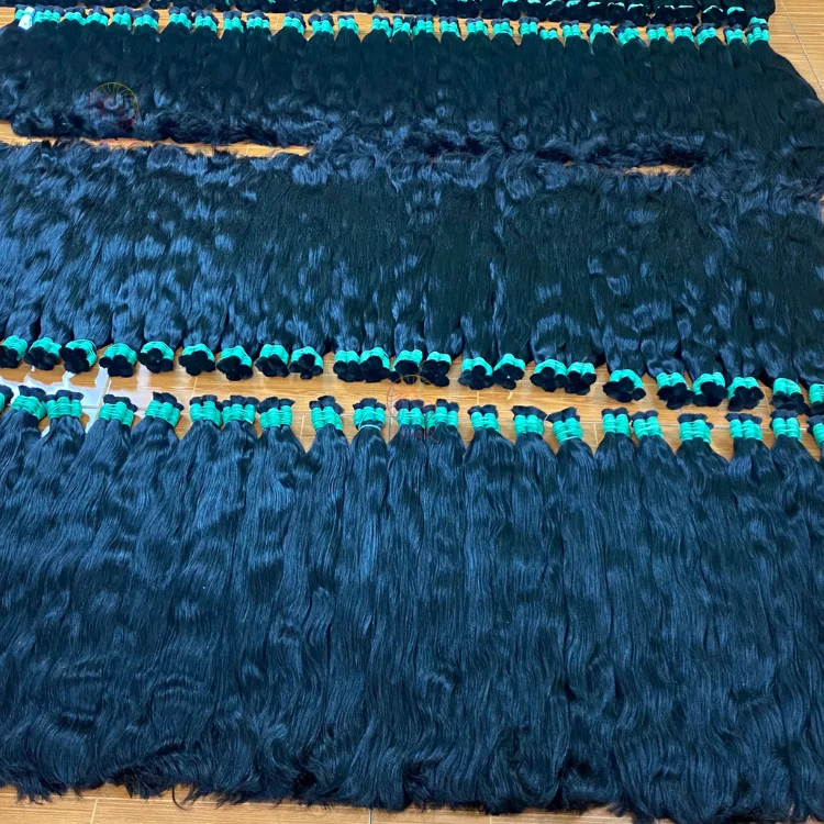 Silky Raw Indian Bulk Hair Unprocessed Virgin Indian Hair Bulk 8 To 36 Inches Wholesale Price From 1 Kilo