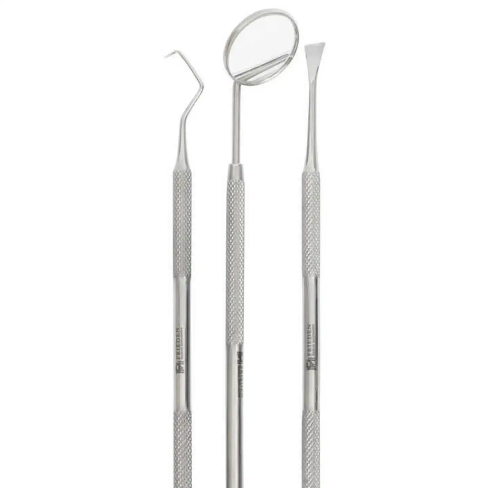 New 3 Piece Stainless Steel Diagnostic Dental Examination Oral Care Kit Tooth Scraper Scaler Probe Mouth Mirror Instruments Set