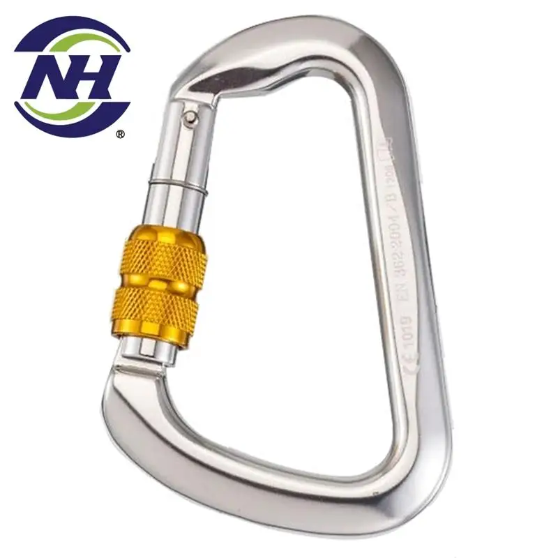 Lightweight 24kn aluminum locking carabiner