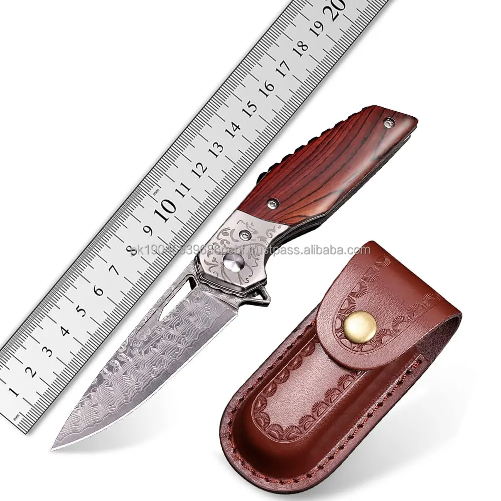 Hot Sale Mini Folding Multifunctional Pocket Knife Damascus Steel Blade Camping hunting folding Knives