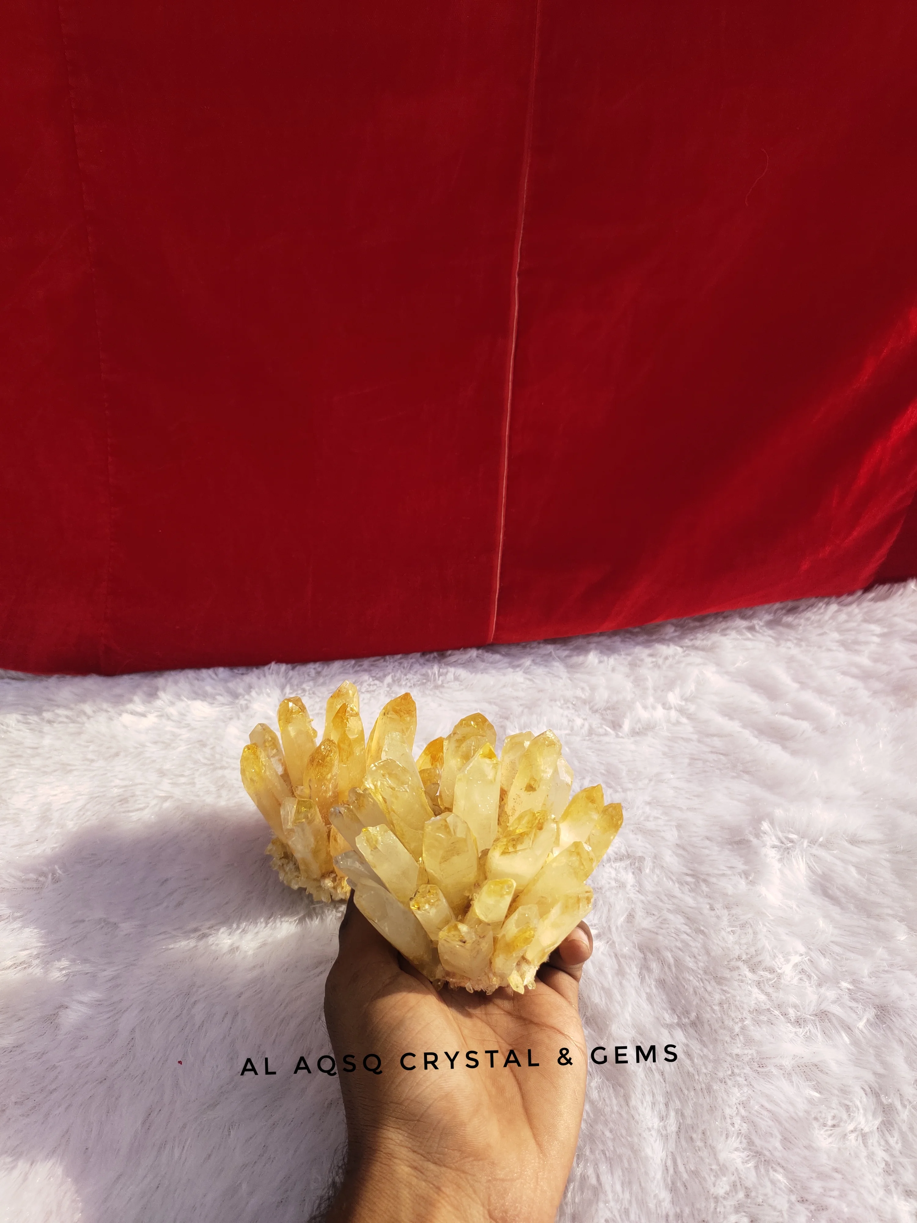 Beautiful natural citrine point clusters from depth of the sea for healing therapy or home/table/office decoration