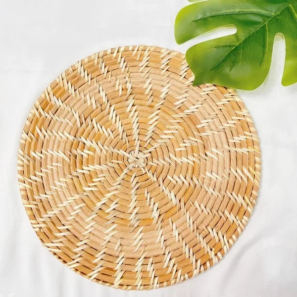 Vietnam Manufacturer Round Rattan Placemats Natural Hand Woven Rattan Placemat Table Decoration & Accessories