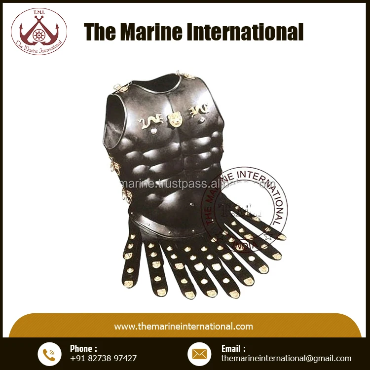 Black Antique Medieval Greek Muscle Jacket Armor  Medieval Greek Antique Muscle Armor Jacket Adult Size & Wearable