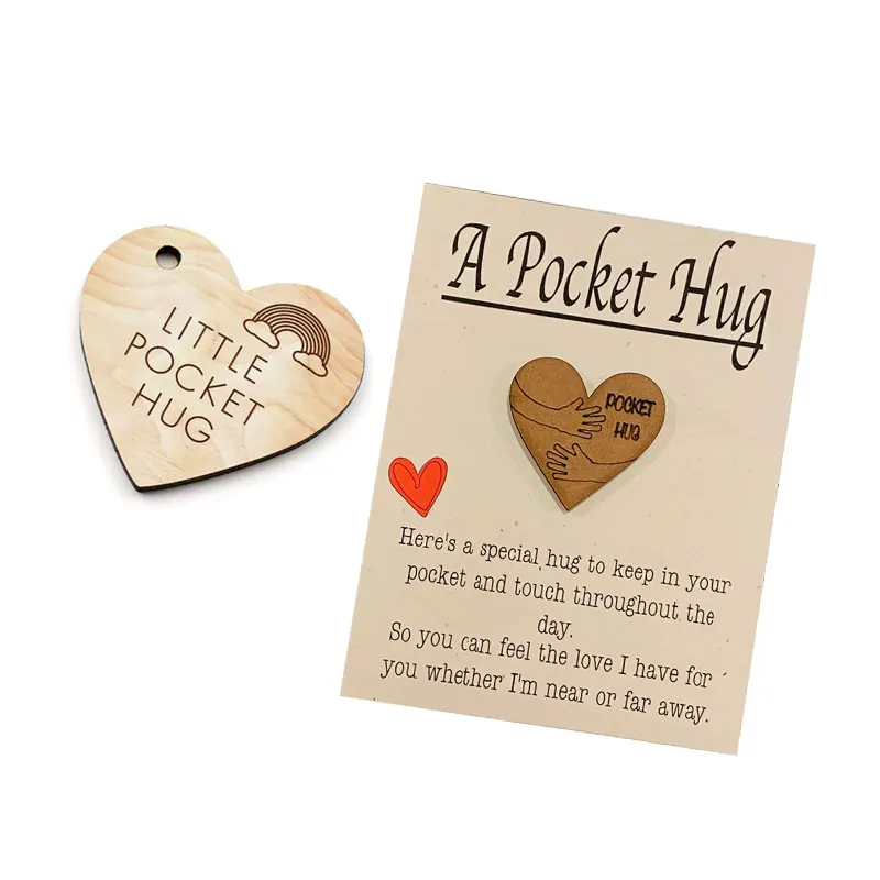 eco friendly souvenir gifts custom wooden token coin wood pocket hug