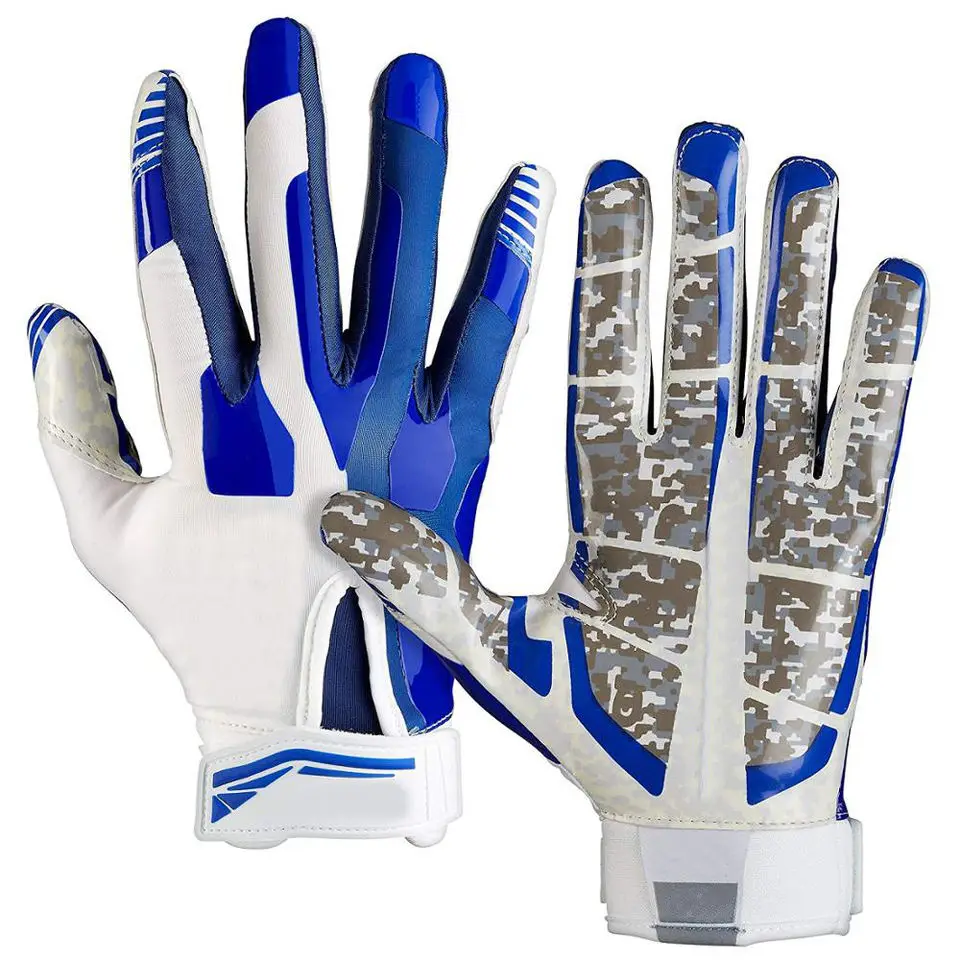 2022 High Quality Professional Custom American Football Receiver Gloves Full Palm Silicone Gripping Footba