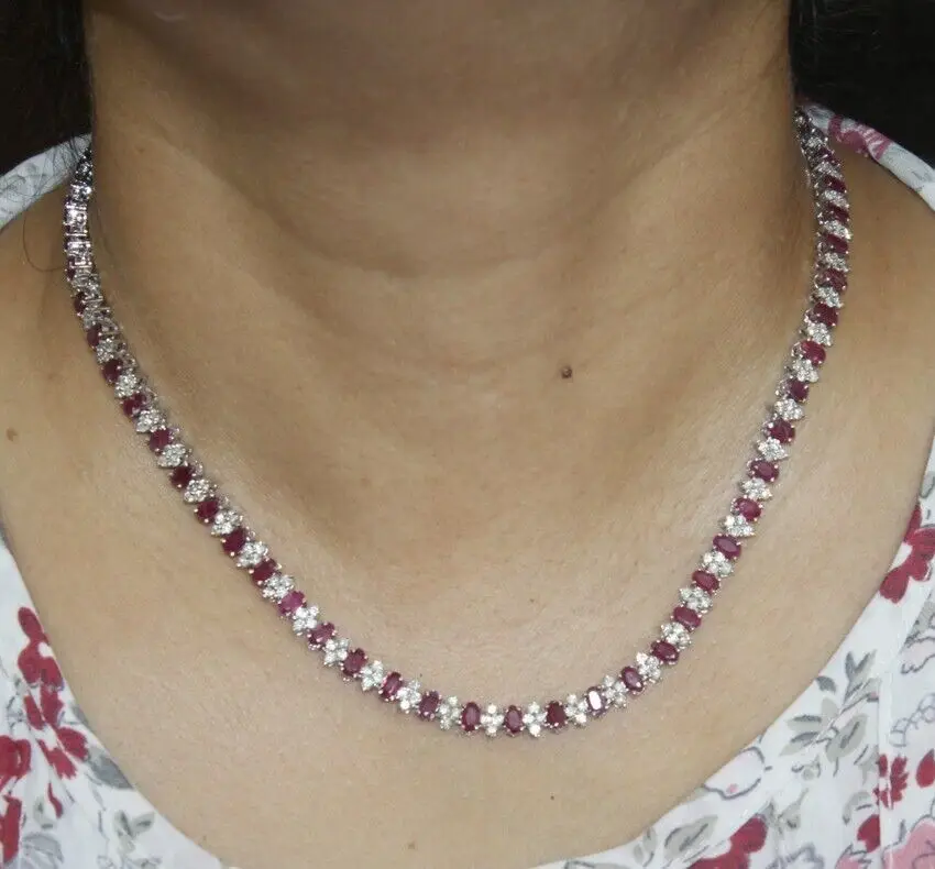 Latest Design 6.80 Ct Diamond Necklaces with 14 K Gold Fine Jewelry Necklaces for Special Occasion from India