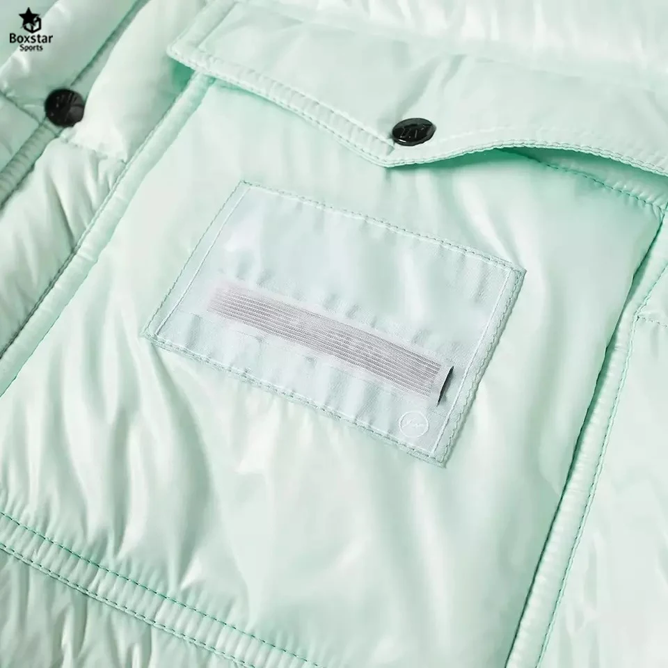 Hot Selling Custom Winter Warm Bubble Puff Jacket Jacquard Zip Funnel Neck Men Puffer Jacket Down jacket