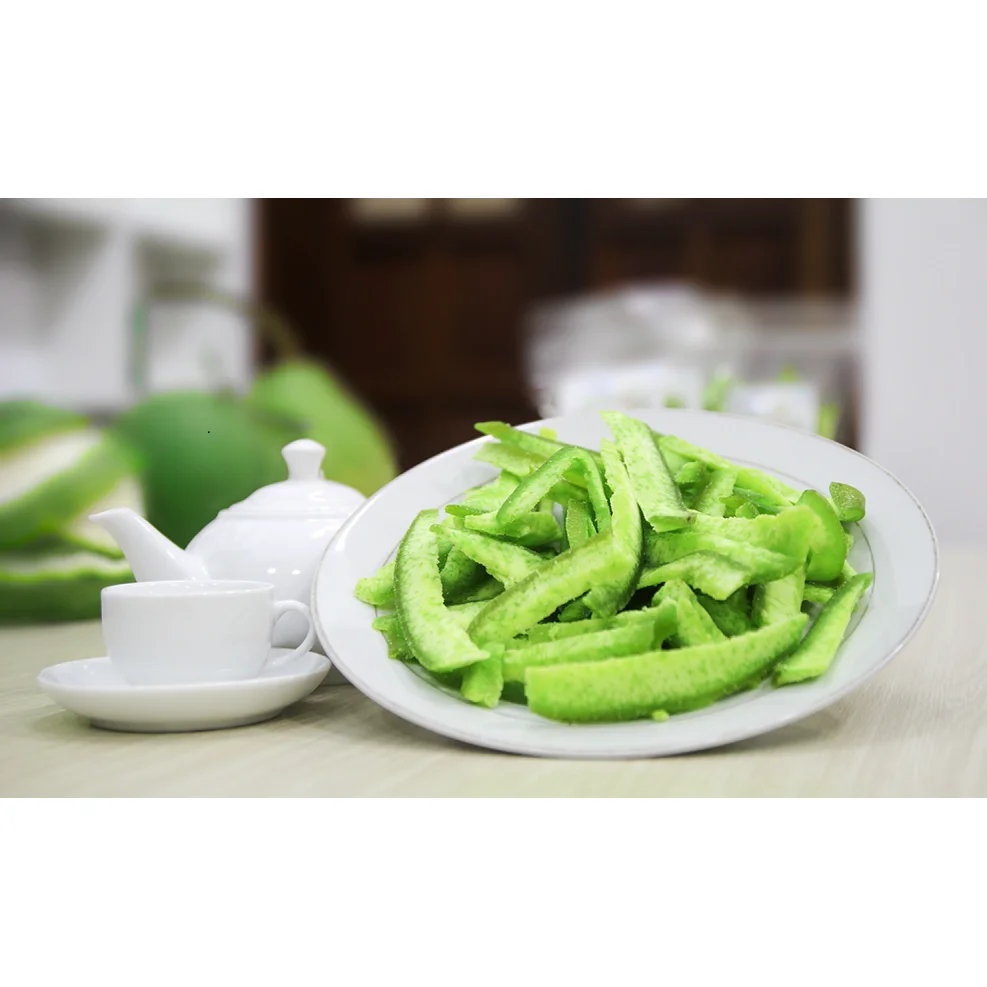 OEM Service Fruit Produc100% Natural Sweet Sliced Dried Pomelo Peel With Plastic or Kraft bag Packaging ISO, HACCP Certification