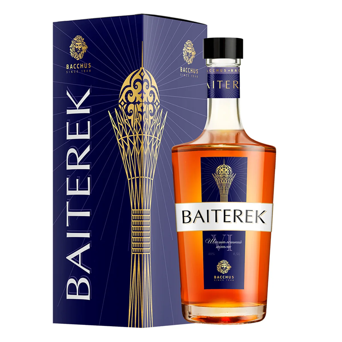 Six-year-old cognac aged Kazakhstan 0.5 l 40% alc. with a noble refined bouquet wholesale