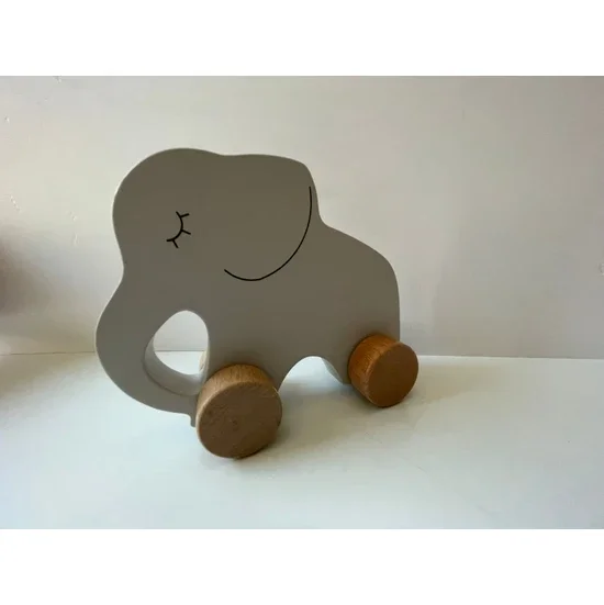 LOCCO  Wooden Baby Elephant Toy- Educational wooden Shaped for Children from Turkey Beech Wood