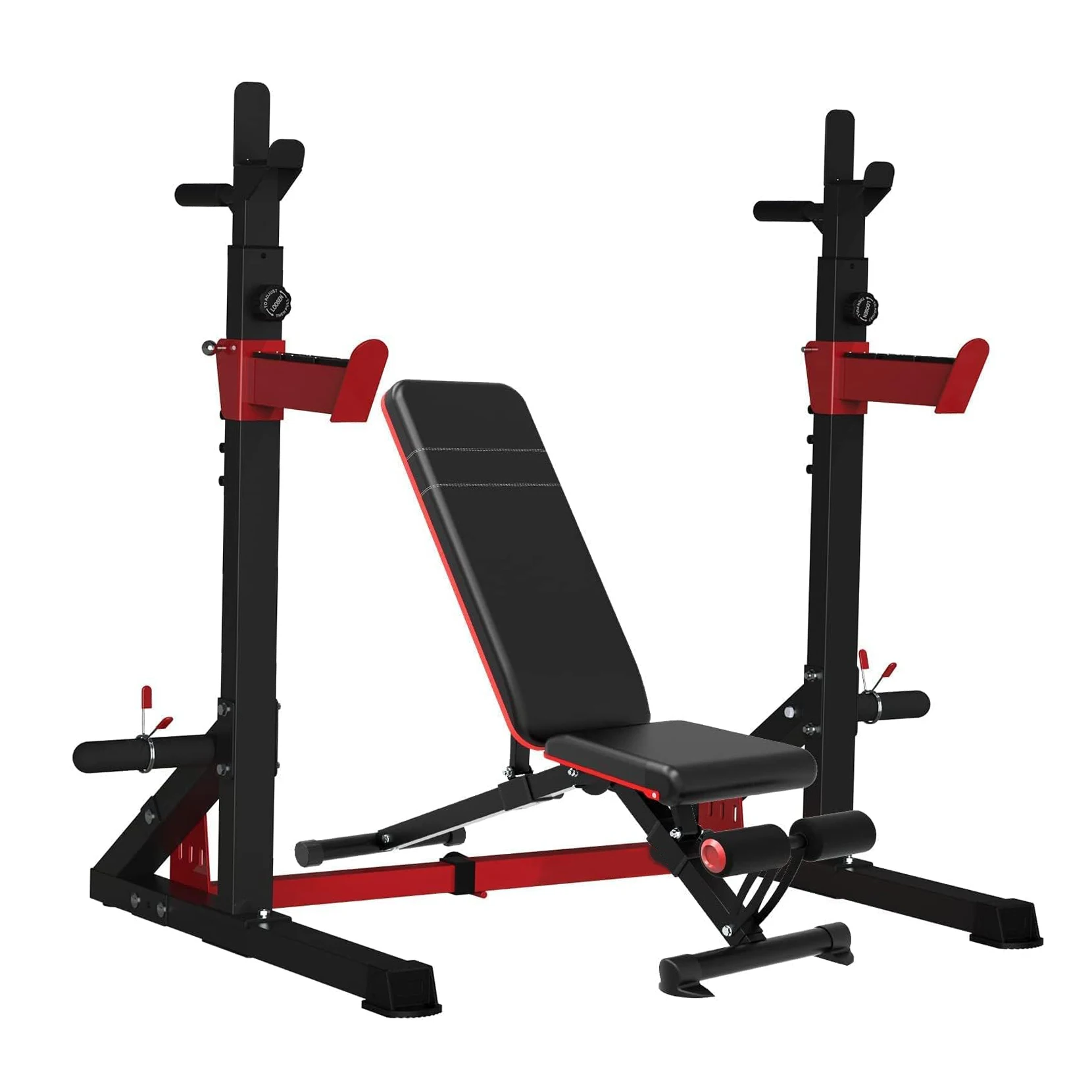 Multipurpose Squat Rack Gym Heavy Duty Barbell Rack Power Rack with Adjustable Weight Bench