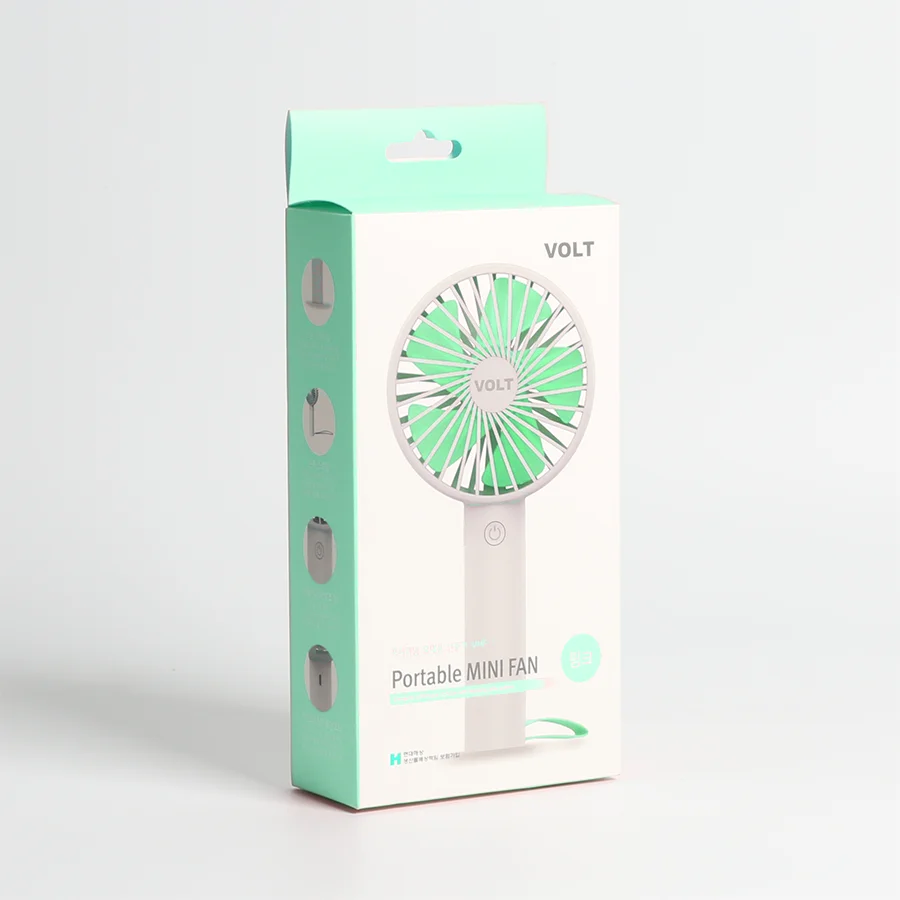 High Gloss pink Mini Fan Packing Tuck Top Paper Box White Paperboard Boxes Custom Small Size