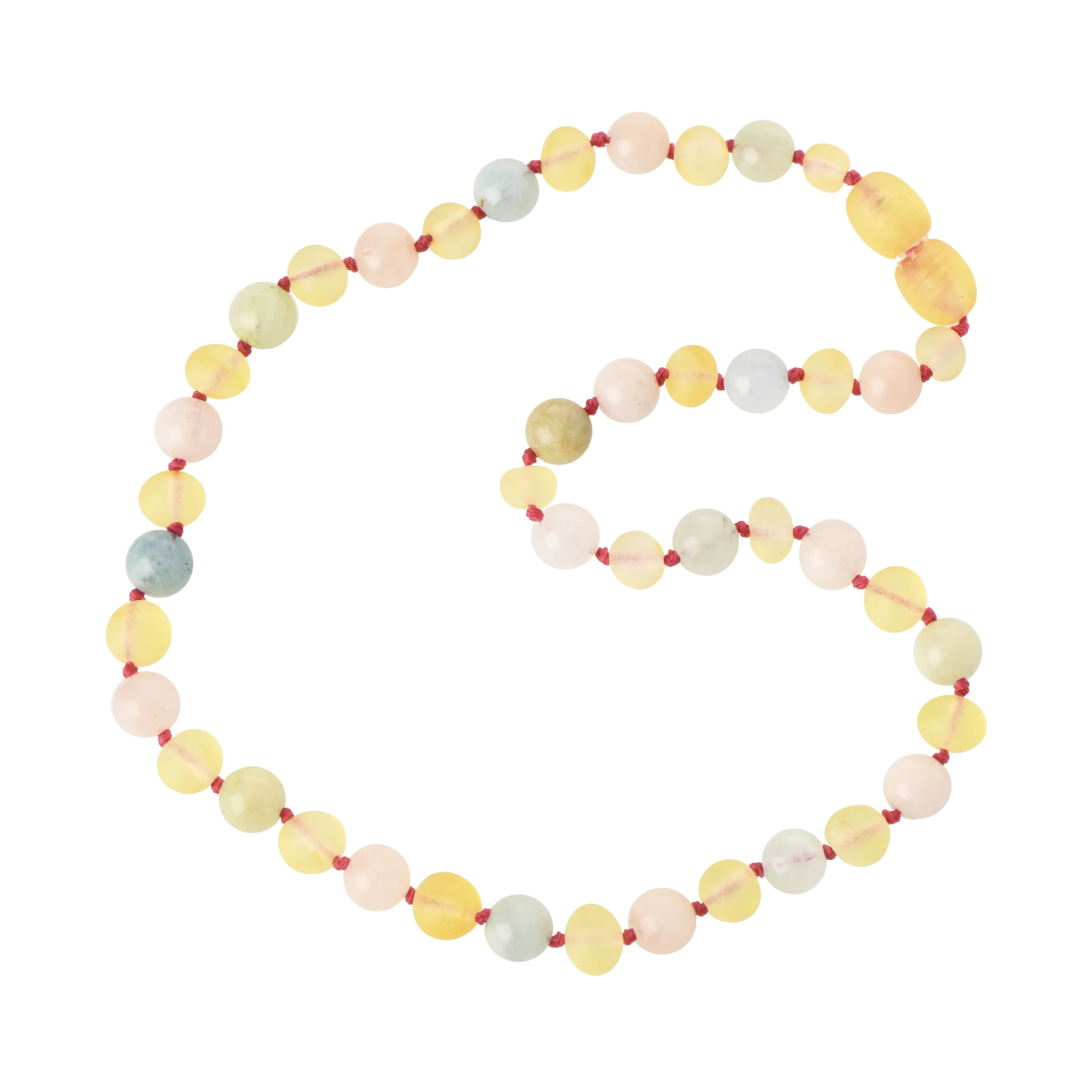 Handmade Genuine Baltic Amber Necklaces, Lemon Amber Morganite  Gemstone Baroque Style Natural Baltic Amber Beads Necklace