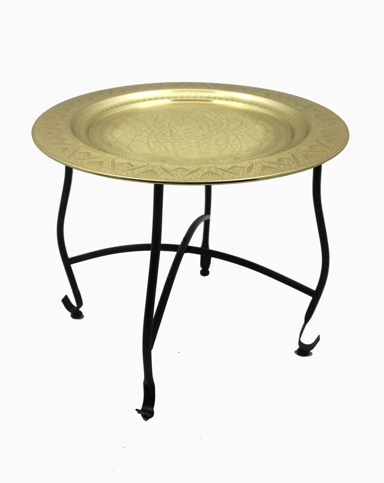 Round Table With 4 Legs Nickel Antique Gold Color tables For Home And Hotel Outdoor & Living Room Furniture