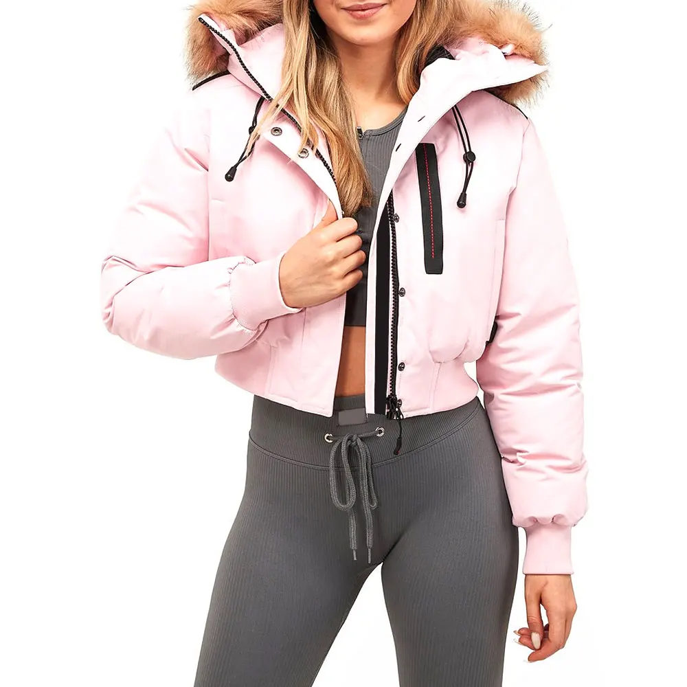 Factory Made Best Sale Quick Dry Women Crop Top Jacket / Outerwear Long Sleeve Customized Zip Up Crop Top Jacket