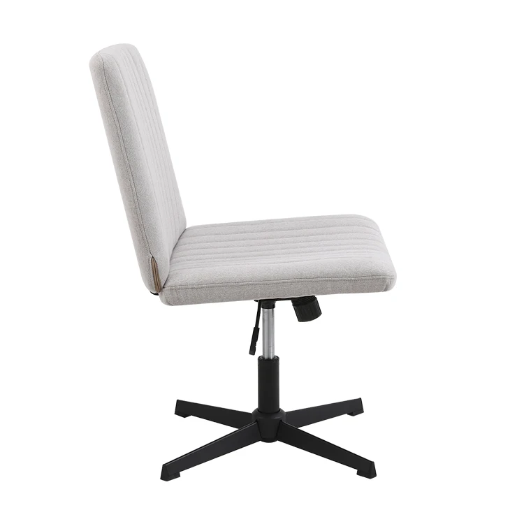 Modern Armless White Adjustable No Wheels Cross Legged Accent Chair