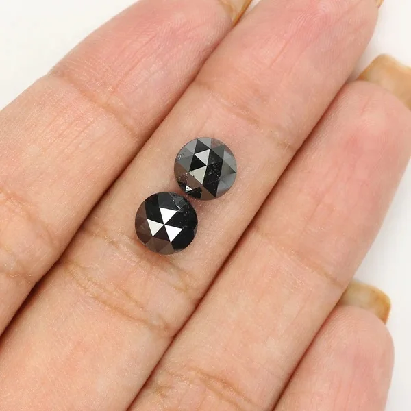 Black Salt and Pepper Rose cut Loose Diamonds Faceted Round Black Color Diamonds for Jewelry Making at Wholesale Prices