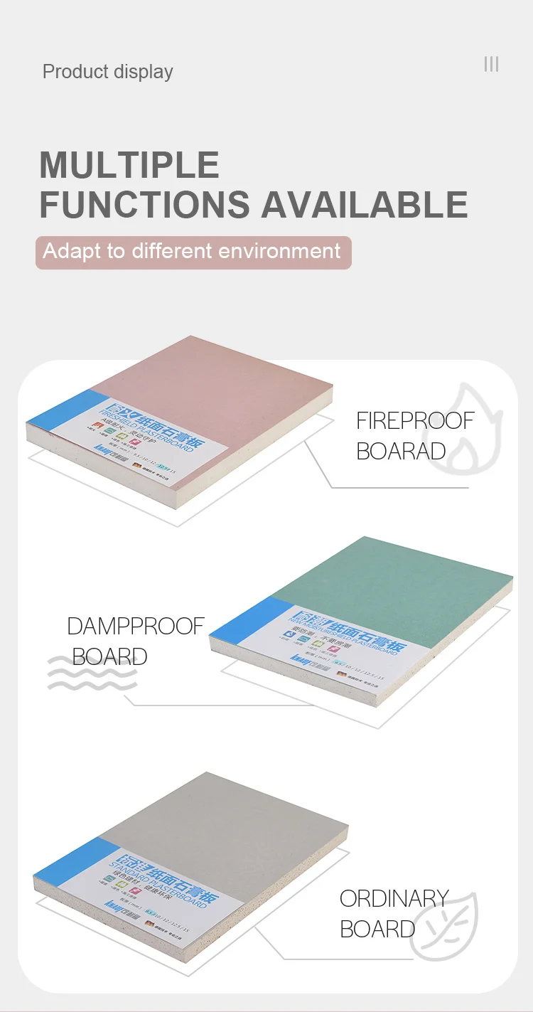 2022 New Plasterboards 4x8 Sheetrock Lightweight Drywall Panels Prices Gypsum Board