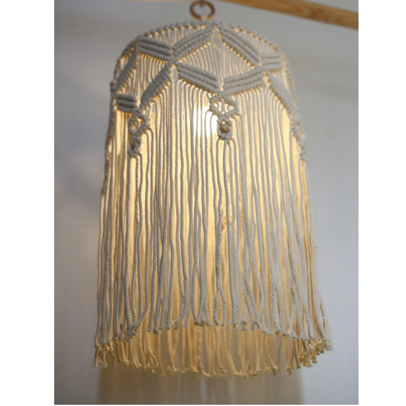 Handmade Macrame Wall Decor Eco-friendly Natural Vintage Yarn Cotton Fiber Bohemian Fabric Wall Hangings Clock