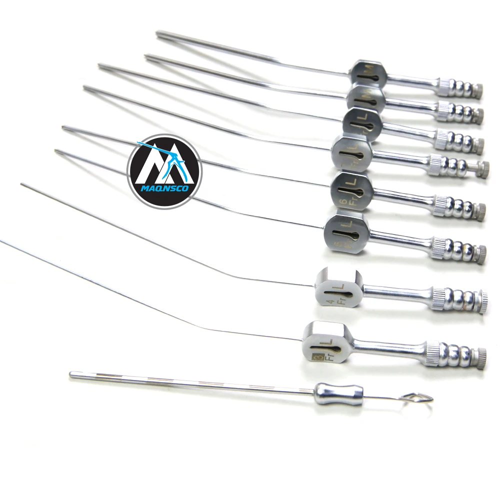 Fukushima Teardrop Malleable Tapered Suction Tube 3, 4, 5, 6, 7, 8, 9, 10, 12 FR Stainless Steel