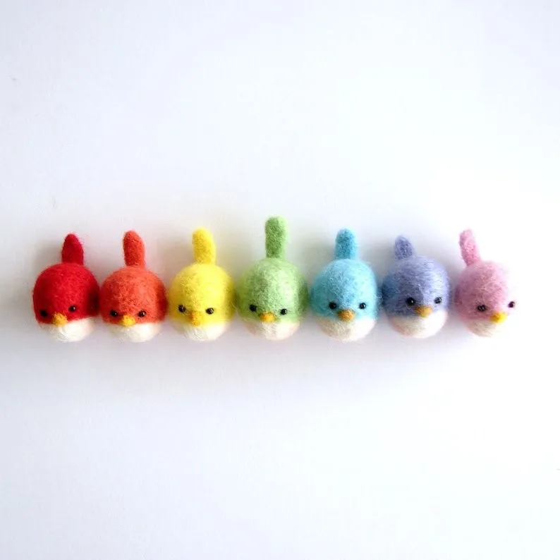 Charming Needle Felted Bird: Handmade Wool Avian Beauty, Perfect for Small Spaces and Thoughtful Gifting