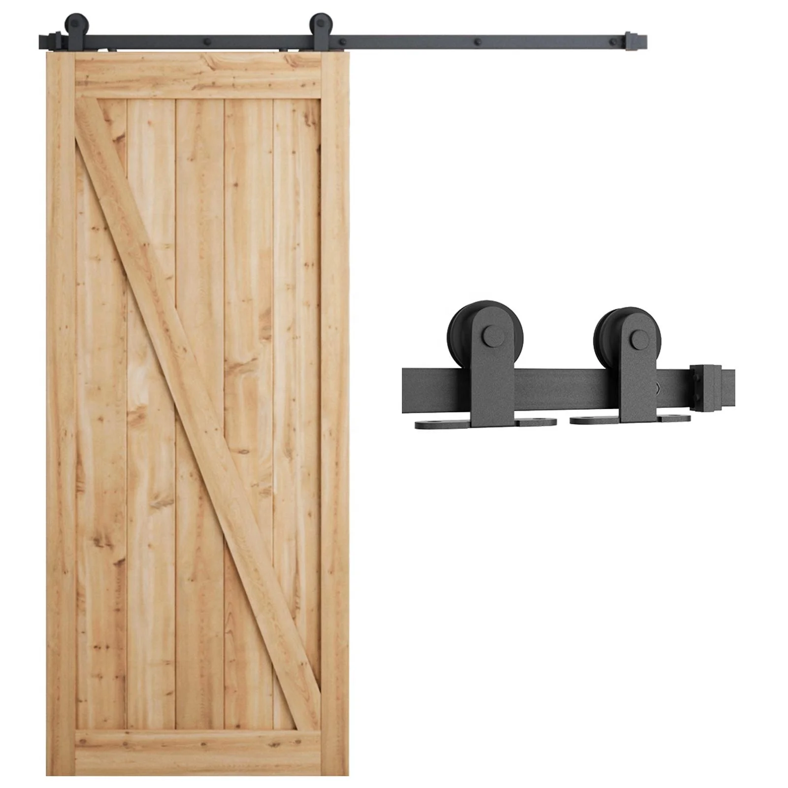 Wholesale Kinmade Rolling Door Track Hardware Manufacturer Sliding Wooden Door Hanging Barn Door Hardware Kit