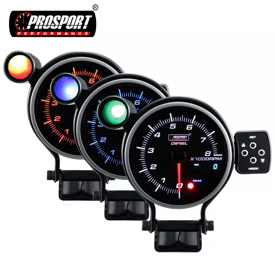 95mm Universal Digital Display Prosport Tachometer OLED Diesel Engine RPM Meter Warning function