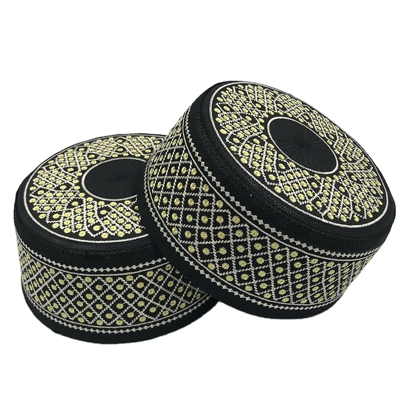 Custom Logo Muslim Kufi Hat Prayer Hat Headwear Islamic Cap Factory Price Easy To Wear Muslim Caps OEM Service Provide