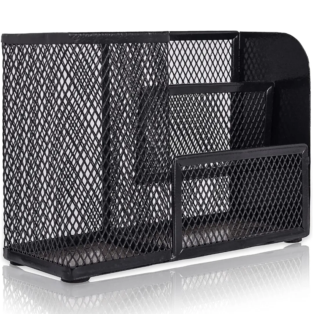 High Quality Metal Desk Organizer Pen Holder for Office and Home Stationery Use