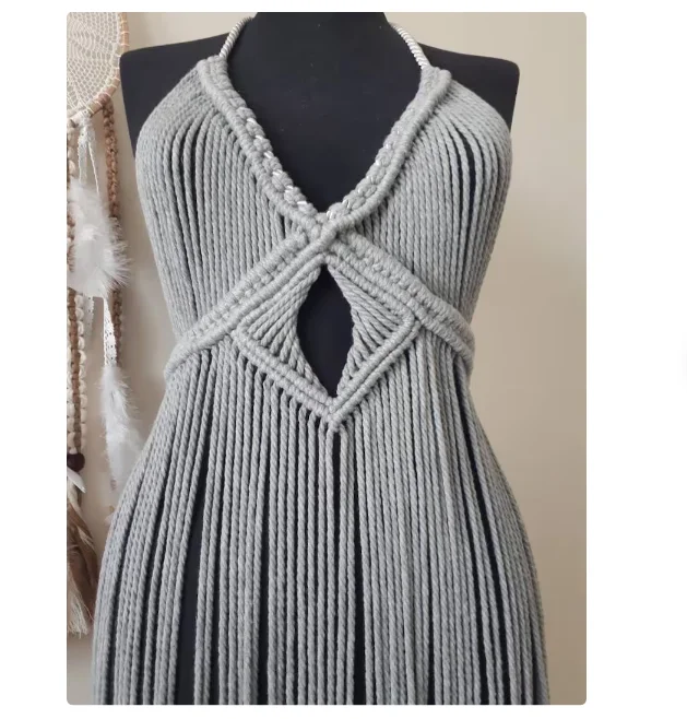 macrame swimwear festival costume  Beach wedding dress Macrame dress festival outfit
