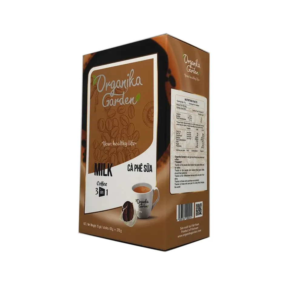 Best Manufacturer Sweet Box Packaging Coffee Instant Factory MA6 ORGANIKA COFFEE - MILK COFFEE 3 IN 1 Made From Viet Nam
