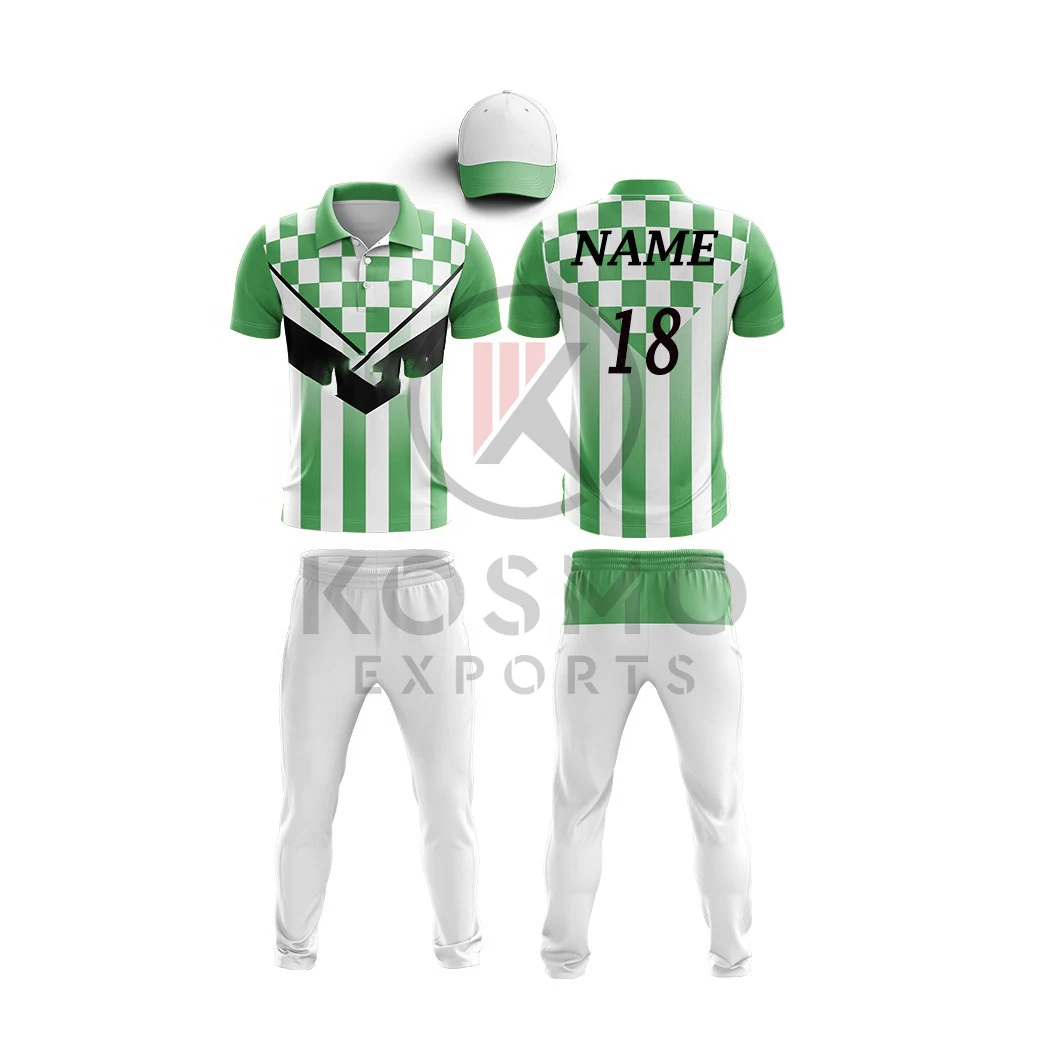 Quick Dry Sublimation Cricket Uniform Jersey Best Quality Cricket Kit Design Uniforms Customized Color