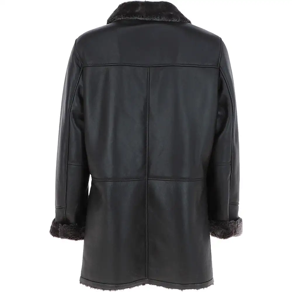 Men Single Breasted Sheepskin Coat Genuine Leather Made from Pakistan