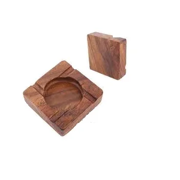 Indian Handcrafted Wood Ash Tray Clear Resin Joint Custom Color Logo Portable Indoor and Outdoor Smoking Accessories