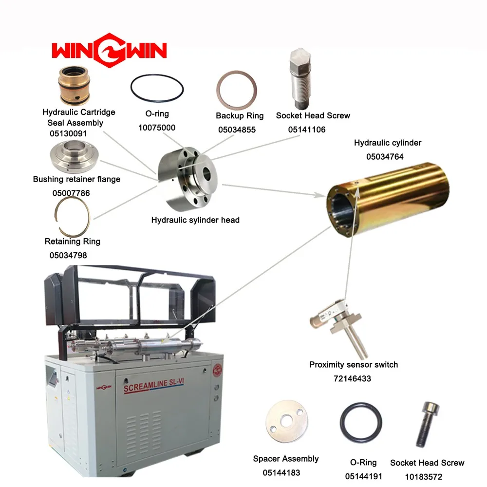 Waterjet cutting machine streamline 50HP pump parts Spacer Assembly 05144183 O-Ring 0514419100 Socket Head Screw 10183572