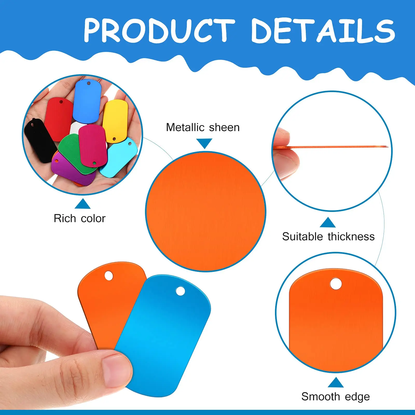 Wholesale Custom Blank DIY Craft Pet ID Tag Pendant Dog tag Aluminum Stainless Steel Metal Dog Tags with Chain