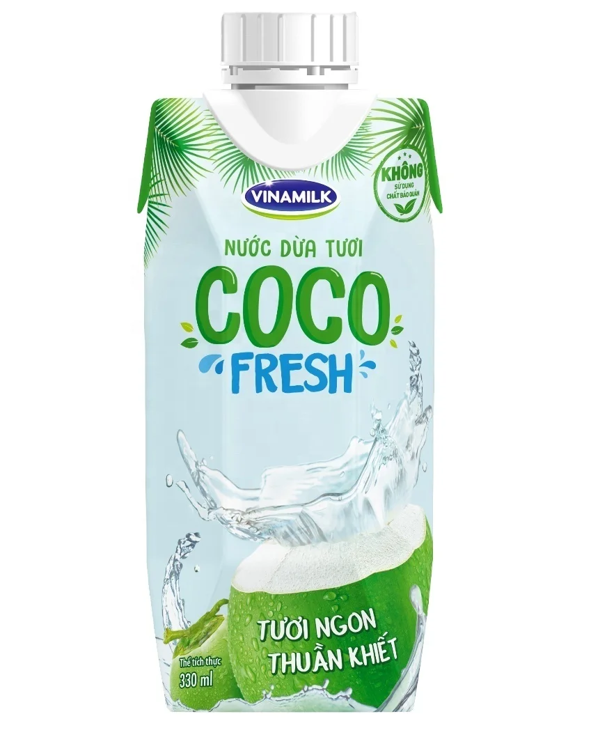 Factory Price Ready to Drink Natural Fresh Coconut Water Vinamilk Coco fresh - Box 330ml For Everyone GMP Halal FSSC ISO Vietnam