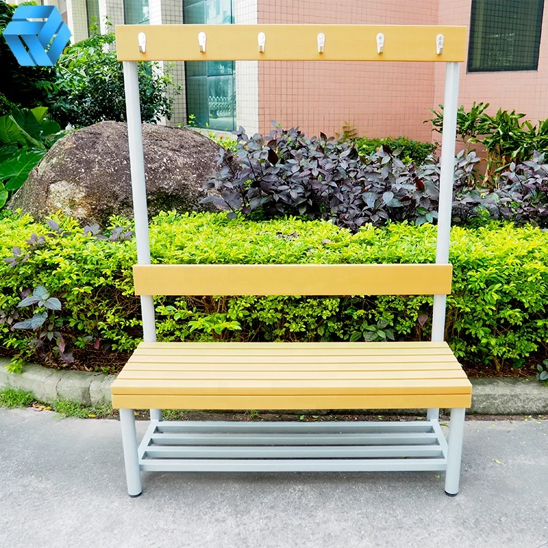 Park Bench Bathroom Locker Room Anticorrosive HDPE Recycled Plastic Long Bench Mall Gymnasium Waiting Stool Plastic Wood Bench