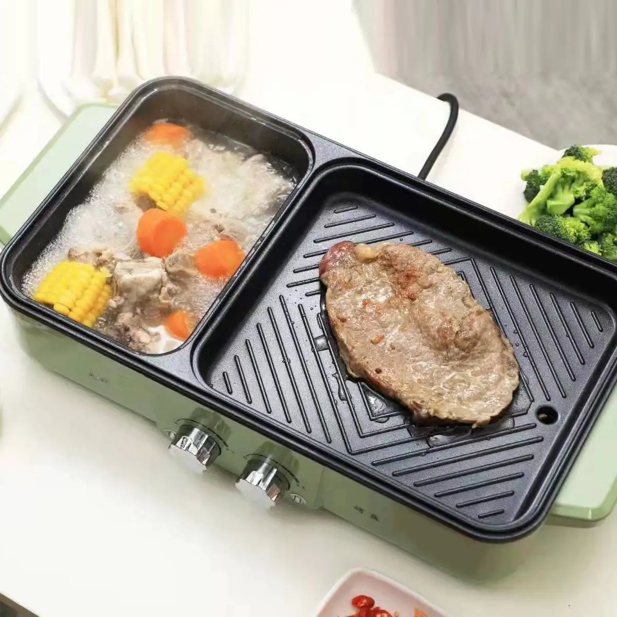 Wholesale flat grill hot plate and grill korean barbecue grill with hot pot