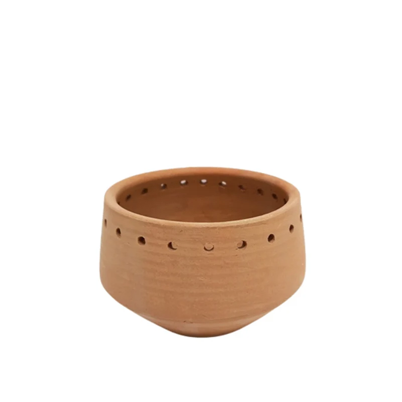 Home Decorative Clay Made Round Flower Vase Natural Color Book Flower Vase For Garden & Tabletop Decoration Customized