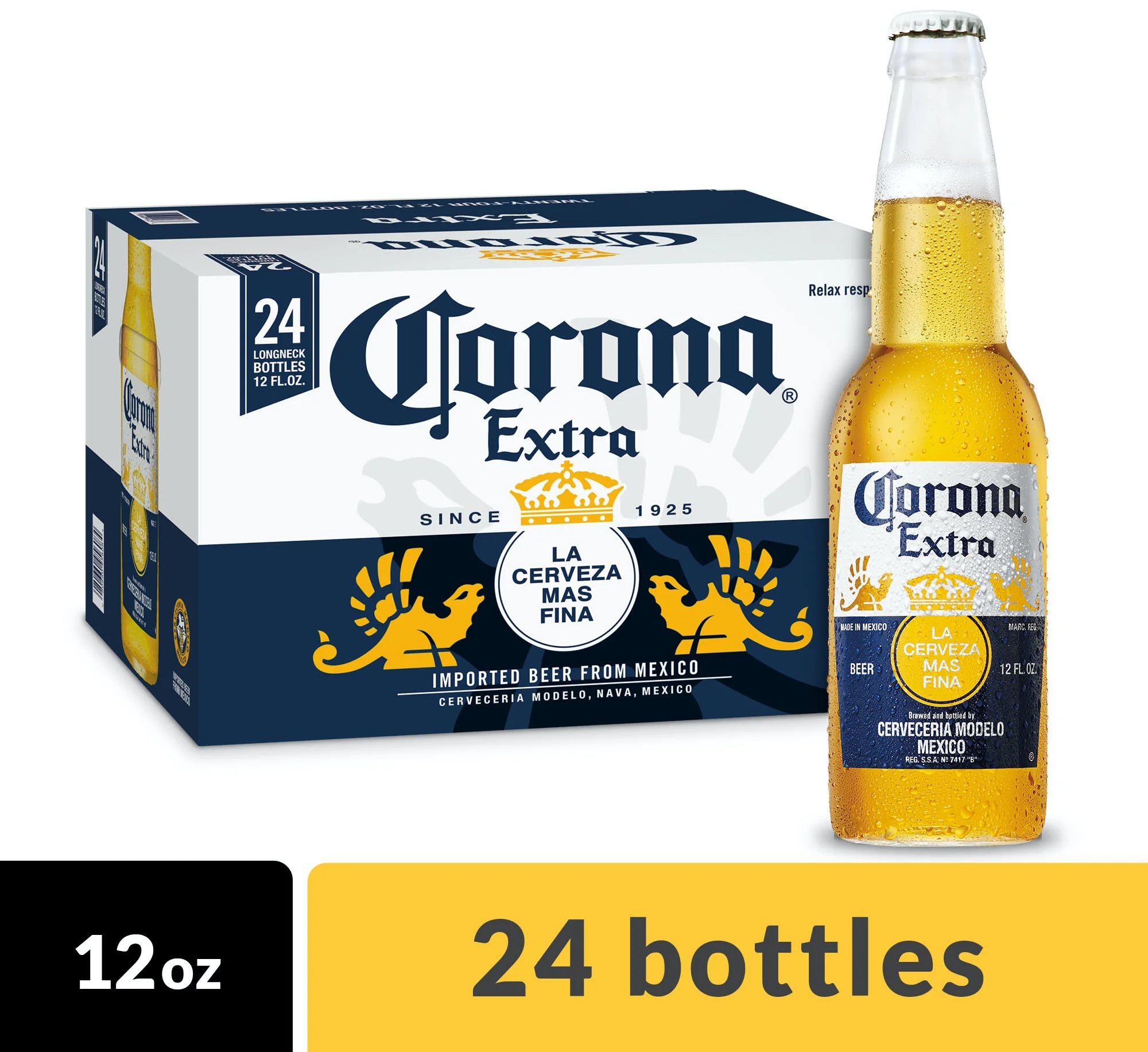 Corona Extra Lager мексиканское пиво 24 упаковки пива 12 унций