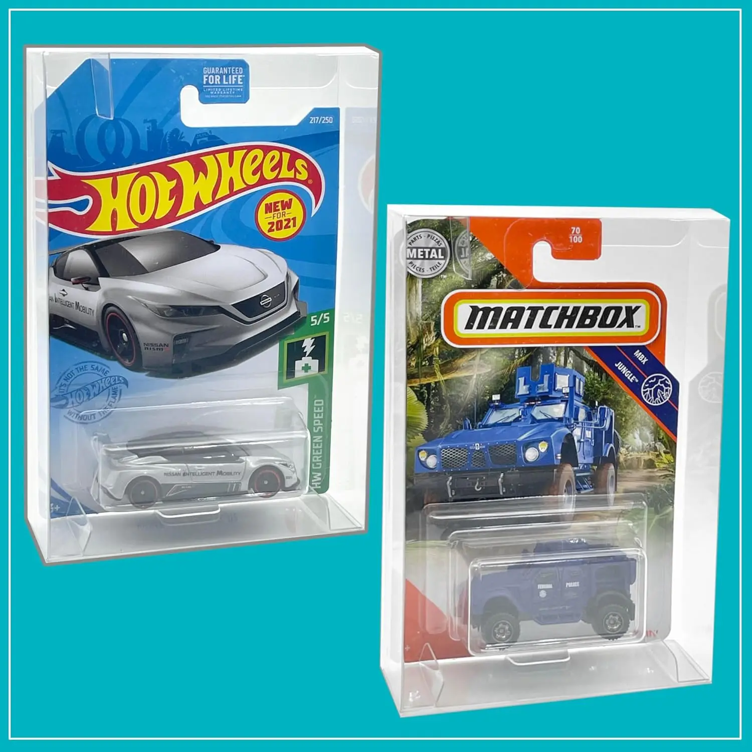 Hot Wheels & Matchbox 10-Pack Recycled Materials Protector Display Case for Carded Mainline Cars