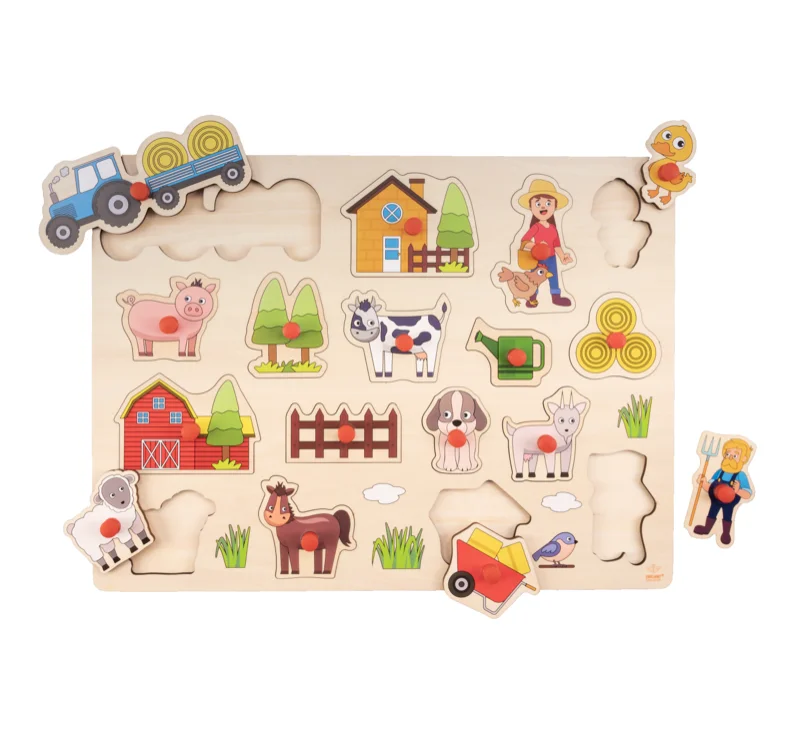 Angel Toys Jigsaw Puzzles Button Puzzle Farm Large Board Game Educational Kids Puzzle Toys Indoor Outdoor EU Wholesale